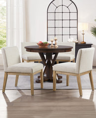 Rustic Upholstered Wood Dining Chair Set of 2