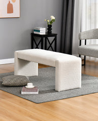 Boucle Fabric Upholstered Bench