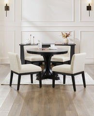 Rustic Upholstered Wood Dining Chair Set of 2