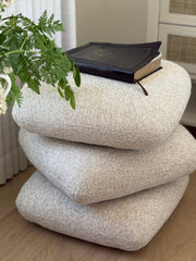 360° Swivel Boucle Storage Ottoman & Coffee Table Vanity Stool
