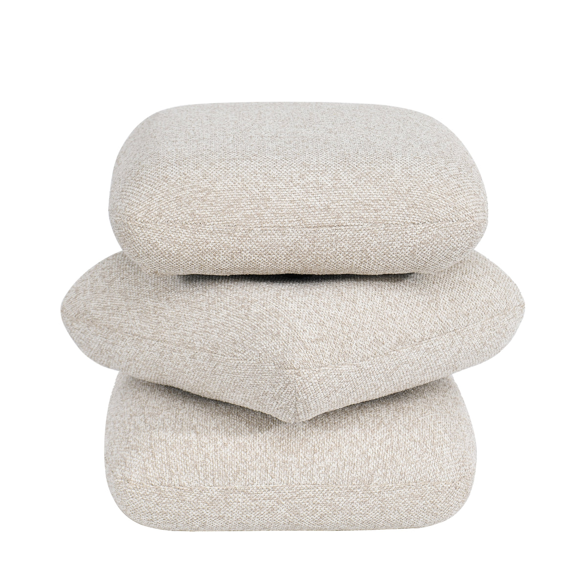 360° Swivel Boucle Storage Ottoman & Coffee Table Vanity Stool