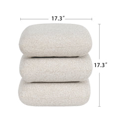 360° Swivel Boucle Storage Ottoman & Coffee Table Vanity Stool