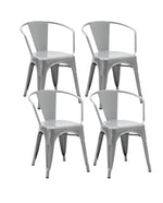 18" Charlotte Stackable Steel Dining Chairs Set of 4