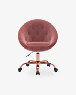 red velvet rolling desk chair