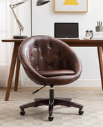 DUHOME tufted home office chair dark brown
