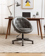 DUHOME tufted office desk chair grey