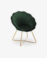DUHOME scallop accent chair dark green