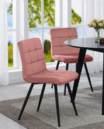 DUHOME set of 4 green dining chairs pink