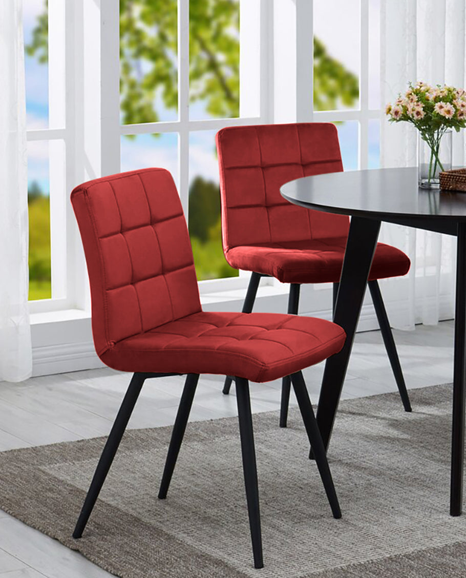 Red Velvet Dining Room Chairs