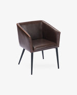 DUHOME brown faux leather armchair