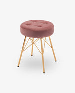 DUHOME round upholstered stool pink details