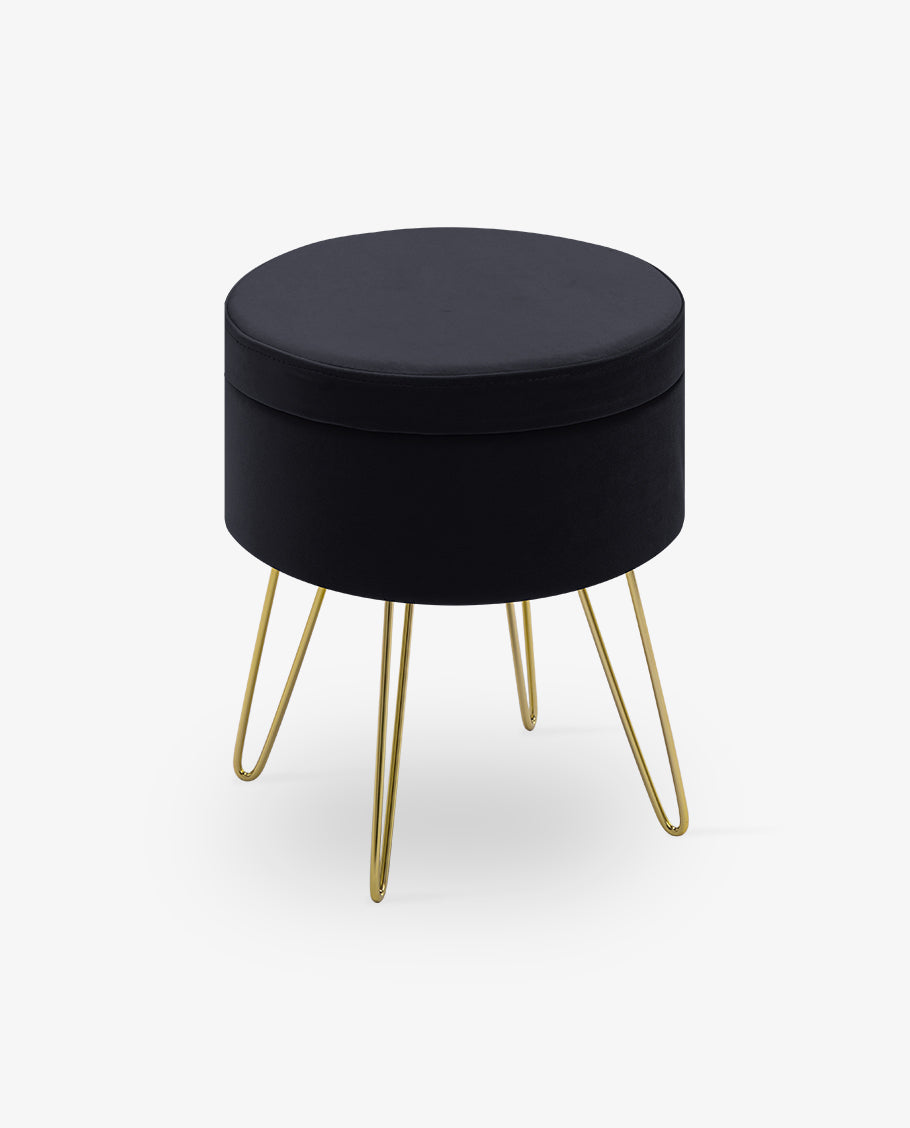 Swivel Velvet Dressing Table Stool With Storage Savannah Round Golden Hairpin Legs Velvet Storage Vanity Stool Swivel Velvet Dressing Table Stool With Storage Savannah Round Golden Hairpin Legs Velvet Storage Vanity Stool
