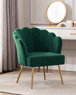 DUHOME Sacramento scalloped barrel chair green side view in a room