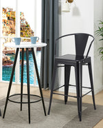 black metal outdoor bar stools