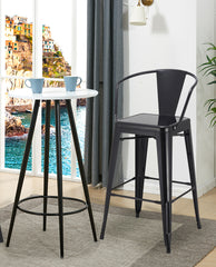 black metal outdoor bar stools