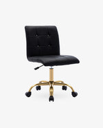 Black Rhinestone Tufted Task Chair