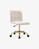 White Rhinestone Tufted Task Chair