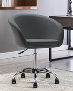 PU leather rolling barrel chair