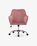 pink velvet rolling chair