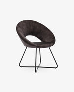 Black upholstered papasan chair