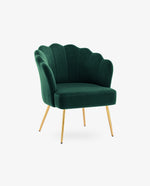 DUHOME Sacramento scalloped barrel chair green