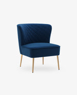 DUHOME blue velvet slipper chair