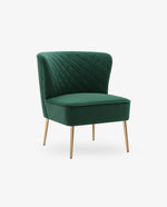 DUHOME wheeling velvet slipper chair green