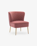 DUHOME pink velvet slipper chair