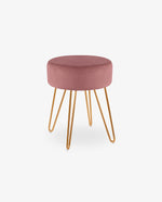 DUHOME velvet round footstool pink