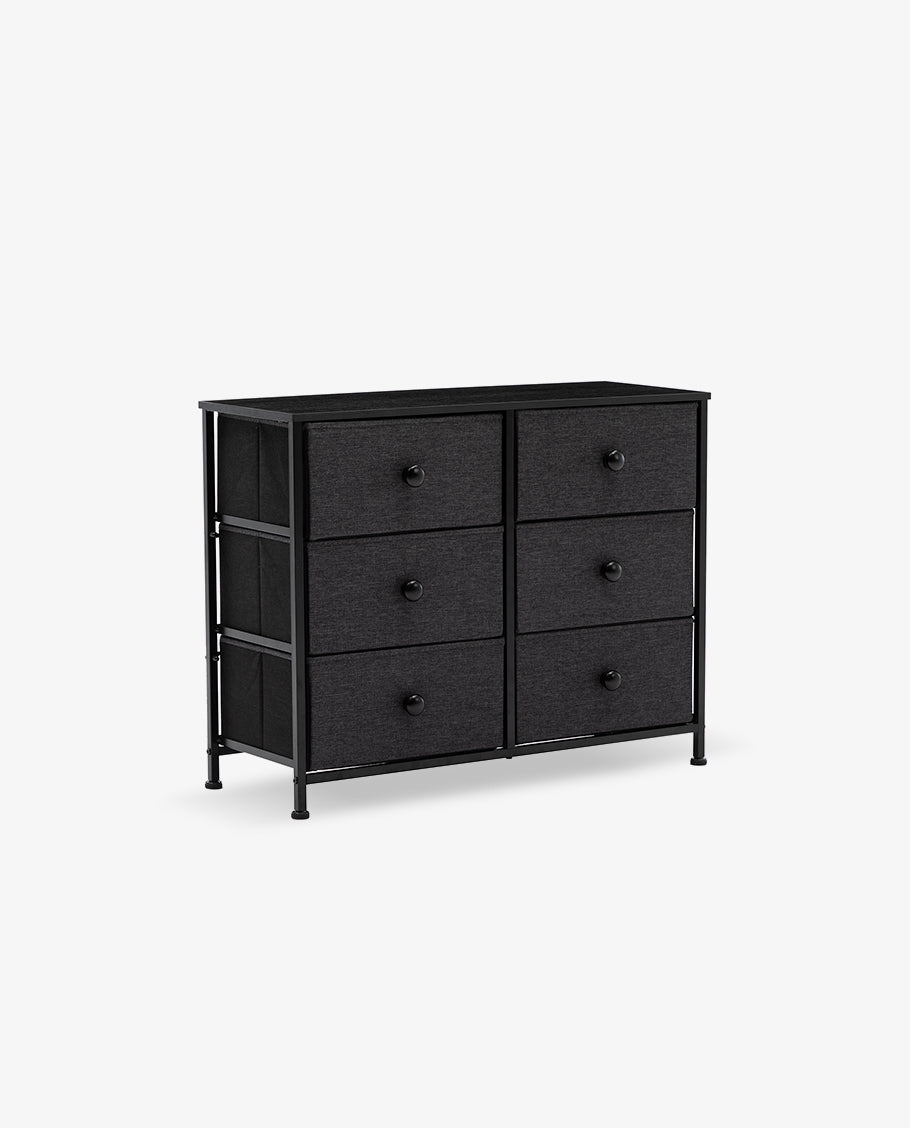 Montgomery Steel Frame Double Dresser with 6 or 8 Fabric Drawers - DUHOME 3 Shelves Montgomery Steel Frame Double Dresser with 6 or 8 Fabric Drawers - DUHOME 3 Shelves