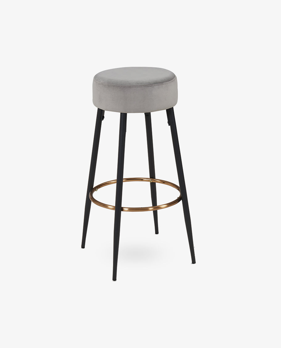 Houston Round Upholstered Velvet Bar Stools Set of 2 - DUHOME – Duhome  Furniture