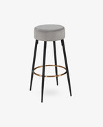 DUHOME round padded bar stools grey