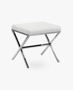 Macon Channel-Tufted Faux Leather X Bench