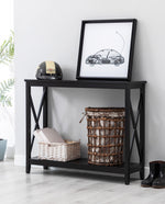 solid wood console table with storage