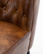 DUHOME camel faux leather accent chair details