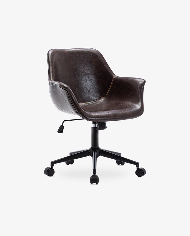 DUHOME brown leather task chair