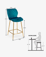 24"/30" Miami Rhombus Bar Stools Set of 2