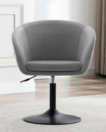 DUHOME velvet barrel chair swivel grey