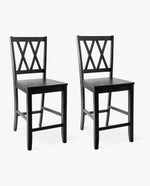 24" Monroe Double-X Wood Counter Stools Set of 2