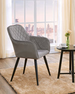 DUHOME velvet dining chairs grey