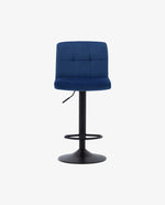 DUHOME blue velvet adjustable bar stools dark blue details