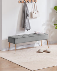 Anaheim Golden Legs Button Tufted Vanity Bench