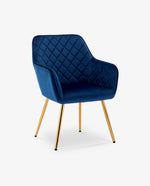 DUHOME Denver Rhombus velvet occasional chair dark blue