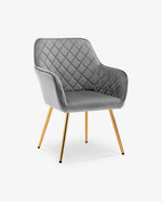 DUHOME grey velvet occasional chair