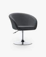 DUHOME small leather barrel chair