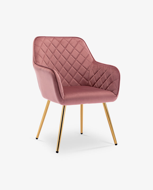DUHOME Denver Rhombus pink velvet accent chair