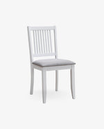 White Wood Slat-Back Dining Chairs