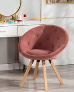 DUHOME Mystic tufted papasan chair pink side view