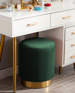 DUHOME ottoman stool for vanity dark green high quality