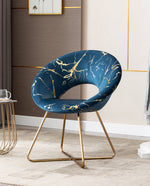 DUHOME New York accent chair luxury blue side view